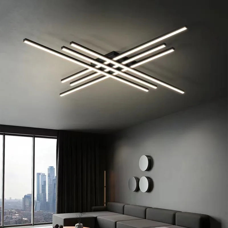 Modern Luxury Ceiling Lamp, Creative Linear Chandelier for Living Room, Dining Room, Bedroom, Elegant Decor
