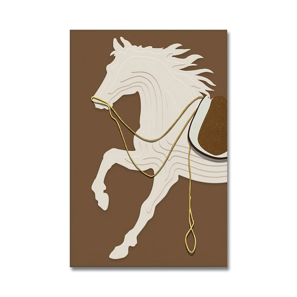 Luxury Hotel Animal Horse Modern Nordic Decorative Canvas Painting Art Print Poster Picture Wall Nursery Living Room Home Decor