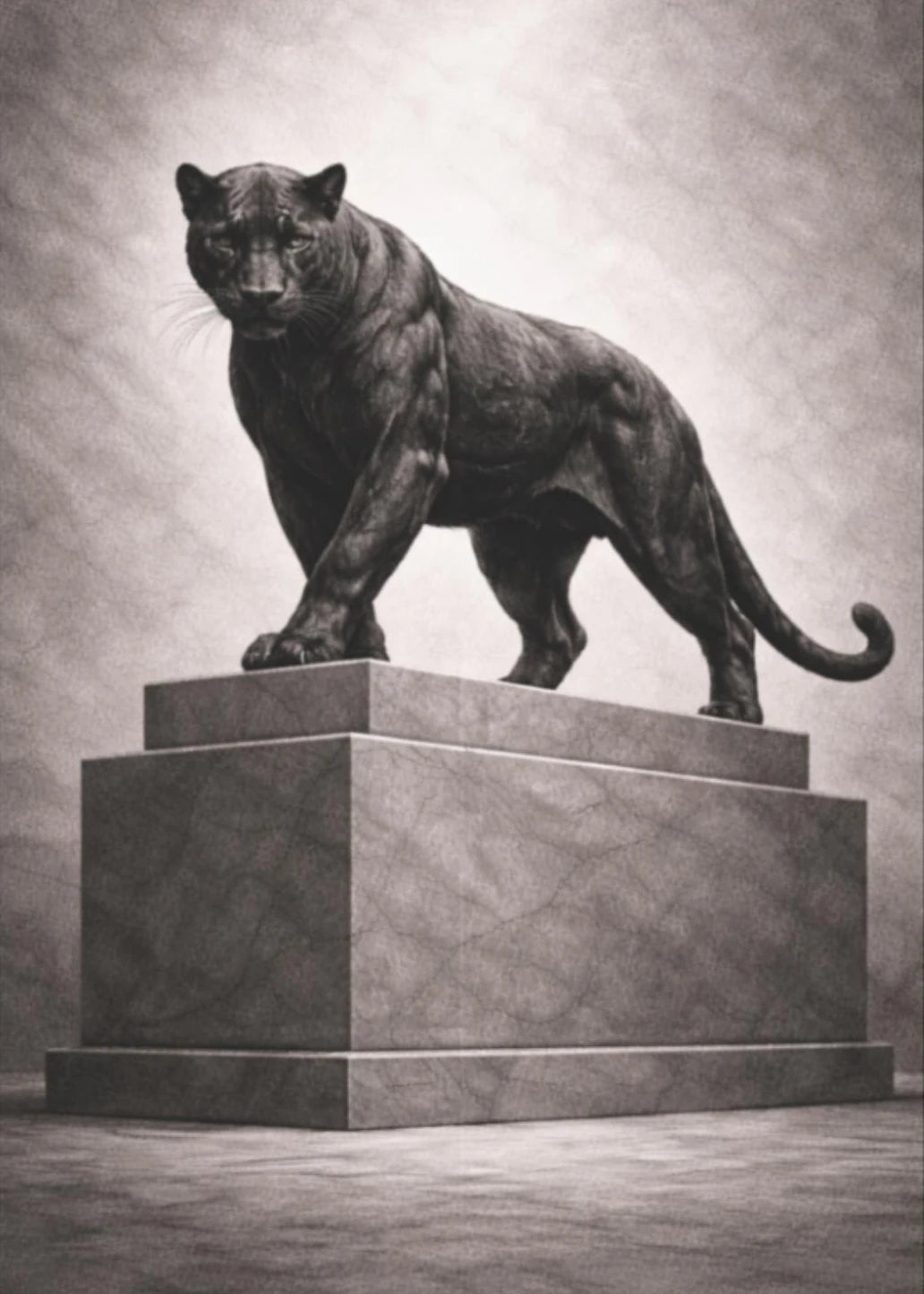 Luxury Animal Statue Poster Black and White Prints Canvas Painting Wall Art Pictures Home Room Elegant Executive Office Decor