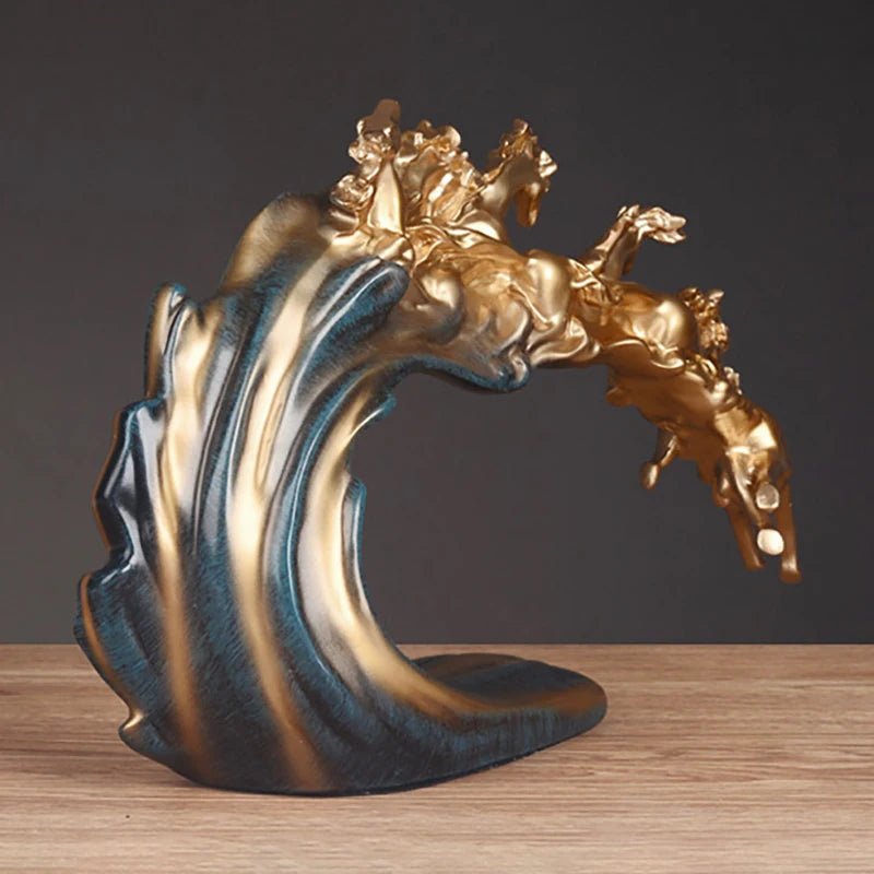 Horse Ornaments A Herd Of Horses Arts And Crafts Resin Golden Light Luxury Wine Cabinet Office Desktop Decoration