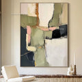 Canvas Thick Texture Grass Green Beige Abstract Wall Art Handmade Large Original Fashion Artwork New Oil Painting For Home Decor
