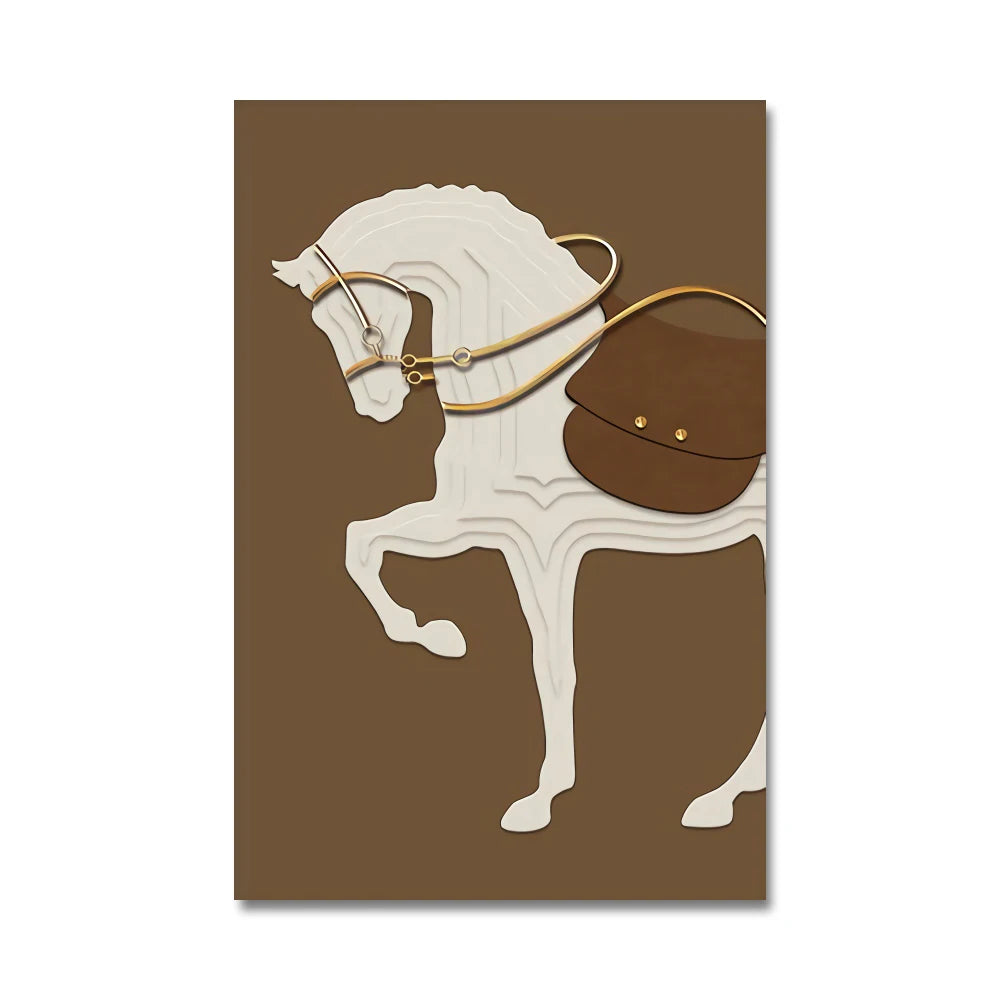 Luxury Hotel Animal Horse Modern Nordic Decorative Canvas Painting Art Print Poster Picture Wall Nursery Living Room Home Decor