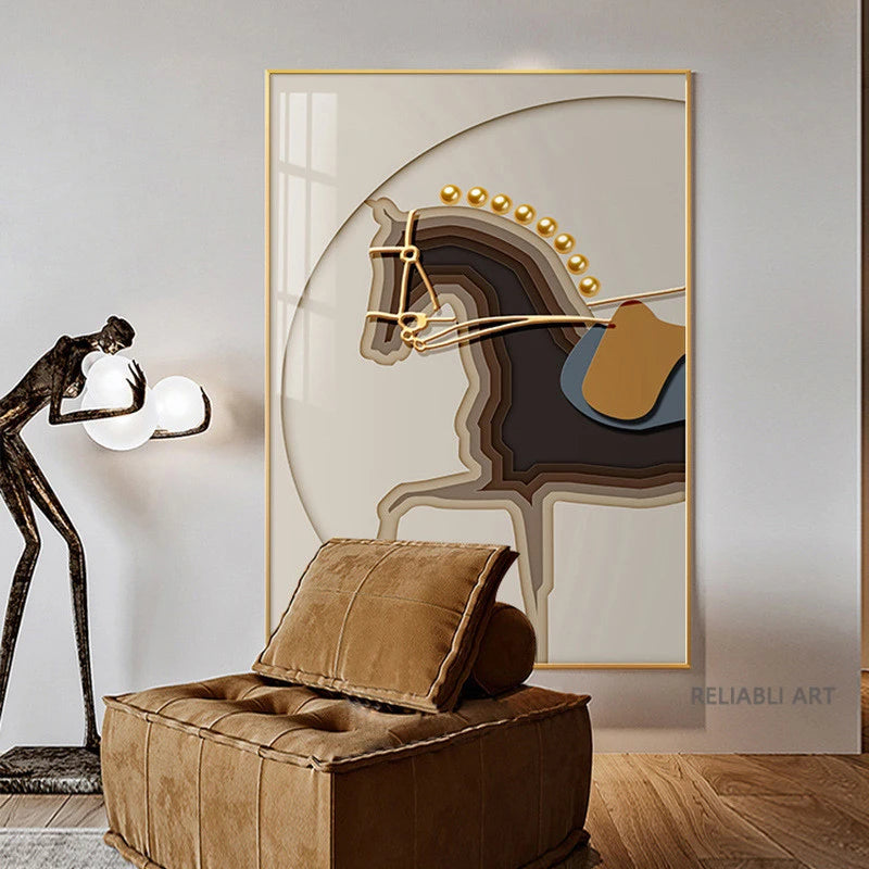 Luxury Hotel Animal Horse Modern Nordic Decorative Canvas Painting Art Print Poster Picture Wall Nursery Living Room Home Decor