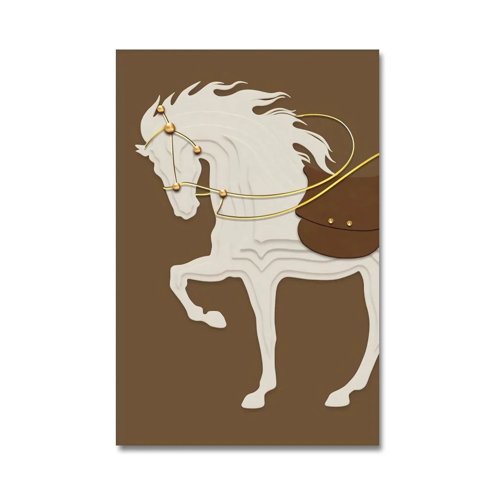 Luxury Hotel Animal Horse Modern Nordic Decorative Canvas Painting Art Print Poster Picture Wall Nursery Living Room Home Decor